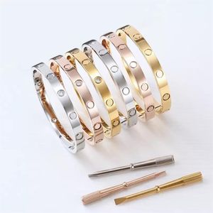 Bracelet designer bangles luxe fashion love jewelry thin nail cuff bracelets Gold Silver Rose 4CZ Stainless Steel Charm bangle for317g