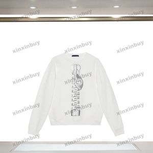 xinxinbuy erkekler tasarımcı kapüşonlu sweatshirt 23ss fermuar baskı uzun kollu kadınlar siyah yeşil kahverengi gri beyaz xs-xl