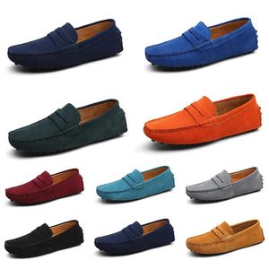 mens women outdoor Shoes Leather soft sole black red orange blue brown orange Burgundy comfortable sneaker forty-one