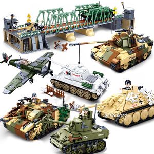 Flygplan Modle Sluban WW2 Military Plane City Warplane Fighting Airplane Vehicle Tank Set Model Building Blocks Toys For Children Boys Gifts 230915