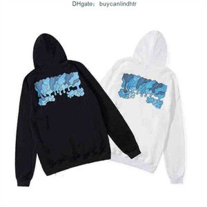 Damskie męskie bluzy projektanci Hip Hop Hop Blue Men Streetwear Letter Skateboard Hoodys High Street Pullover Bluza Ubrania Offs Whites OversizeSed EPRV