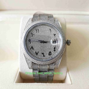 Arabski tarcza Mens Watch Najwyższa jakość Prezydent 41 mm Pełna diamentowa ramka Bransoletka zegarki Sapphire Asia 2813 Ruch mechaniczny automatyczne zegarek mężczyzn