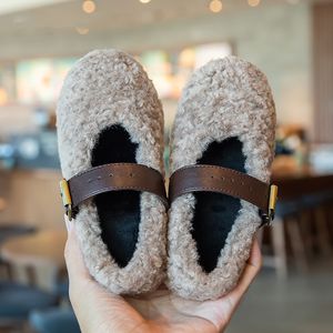 Sneakers Kid s Autumn Winter Shearling Shoes Children Furry Warm Soft Fashionable Girls Toddler Cute Fleece Casual Plush Flat 230915