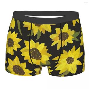 Unterhose, Sonnenblumen, Acryl auf Holzkohle, in Richtung der Sonnenblume, für Herren, Höschen, Shorts, Boxershorts, Herrenunterwäsche