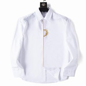 Designers Mens Dress Shirts Business Fashion Casual Classic Long Sleeve Shirt Brands Men Spring Slim Fit chemises de marque Clothi296S