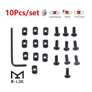 Tactical 10Pcs M-LOK T-Nut Screw Replacement Set For Airsoft Rifle AR15 M4 MLOK Rail Sections Hunting Gun Accessories