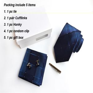 2017 New Design Silk Men Neck Ties Clip Hanky Cufflinks sets Formal Wear Business Wedding Party 1200 needlesTie for Mens K06240C