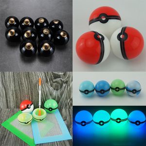 ml pokeball shaped silicone ball container case jar smoking accessories glow in the dark for dab oil rig wax containers jars dabs storage dabber tool