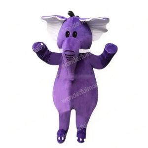Wydajność Purple Elephant Mascot Costumes Carnival Hallowen prezenty unisex dorosłych gier