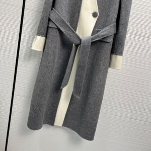 European Fashion Brand V-neck cashmere coat