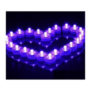 Party Decoration Submersible Candle Underwater Flameless Led Tealights Waterproof Electronic Smokeless Candles Lights Birthday Xmas Dr Dheat