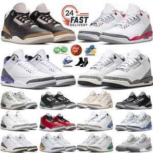 Jumpman 3 Basketballschuhe 3s Fire Red Pine Green Cardinal Red Racer Blue Dark Iris Muslin Cool Grey Fragment Unc Laser Orange Männer Frauen Trainer Sneakers Größe 36-47 J3