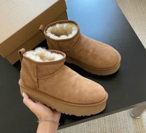 Terlik tazz patikler kadın kürk slaytlar klasik ultra mini platform botu Tasman Slip-on Les Petites Süet Yün Karışımı Konfor Kış Tasarımcı Takunları Eğimli Potes 35-