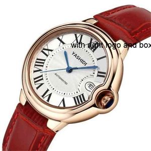 Kvinnor Luxury Bleu Wrist Ballon Watch Women's Men Blue Pointer Balloon Leather Waterproof Automatic Mechanical Fashion Belt Student Quartz Dnes