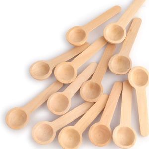 Tea Scoops 10 Pieces Small Wooden Spoons Kids Dining Tools Bar Gadgets Honey Teaspoon For Kitchen Seasoning Coffee Jam