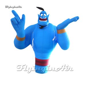 Personlig uppblåsbar Aladdins Magic Lamp Genie Cartoon Figure Balloon Blue Air Blow Up Spirit for Birthday Party Decoration