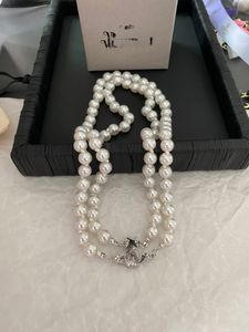 Magnetic Buckle Pearl Necklace Double-Layer Diamond Clavicle Chain