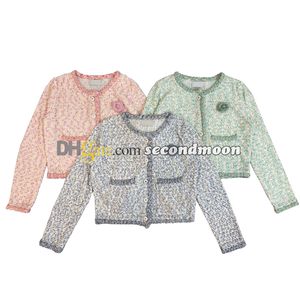 Flower Decoration Knits Outerwear Women Crew Neck Cardigan Single Breasted Knitted Coat Woman Cardigans
