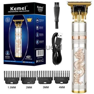 Barbeadores elétricos de metal aparador de cabelo para homens profissional barba máquina de cortar cabelo elétrica recarregável KM-762 x0918