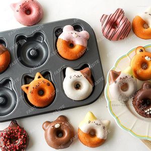 Placas donuts cozimento molde bolo dos desenhos animados urso chocolate pan moldes ferramentas de pastelaria acessórios forma de cozinha