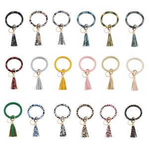 PU-Leder-Armband-Schlüsselanhänger, Quasten-Anhänger, Schlüsselanhänger, Leopardenmuster, Handgelenk-Schlüsselanhänger, Sport-Schlüsselanhänger, Geschenk