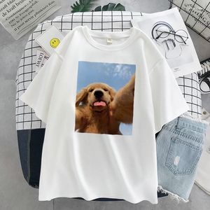 Kvinnors t -skjortor kvinnor t -shirt söt drop hund koreansk stil tees toppar tryck bomull kpop harajuku d shirt estetiska kawaii kläder