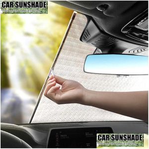 Słońce Sunshade UV Visor Shield Sconeble Sun Shade Protector Parasol Front Window Er Curtains Wewnętrzne przednia przednia ochrona przednich deli dhqvi