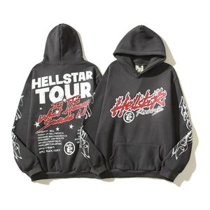 Designer hoodie hellstar män pullover spiderweb stjärna flash långärmad gata hip-hop tröjor blå röd grå svart vit yoga vintage hoodios