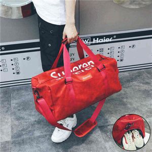 Portable Letter Business Travel Bag Pu Men's and Women's Sports Fitness Bag Short Distance Light Storage Luggage Bag 2202394