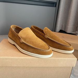 Men's LP casual loafers flat low top suede Cow leather oxfords Moccasins summer walk comfort loafer slip on loafer rubber sole flats piana shoes EU35-47