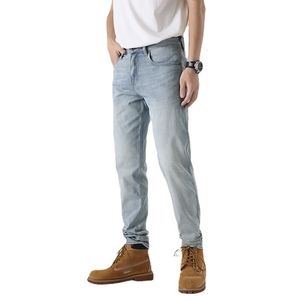 Jeans masculinos chegam clássicos homens estiramento verão casual trabalho moda atlético ajuste relaxado conforto calças compridas 230918