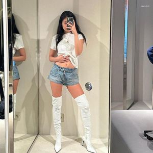 Women's Shorts Design Women Low Waisted Zippered Denim Slim Fitting Pants 2023 Summer Jeans Mini For