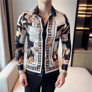 2022ss Luxurys Designers Dress Shirt Menswear Fashion Society Black Men Solid Color Business Casual Mens Long Sleeve red244k