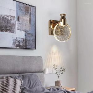 Wall Lamps Simple Lamp Bedroom Living Room Crystal Mirror Front Bathroom Makeup Lights Home Decor Light