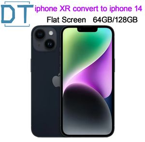 Original iPhone XR i iPhone 14 platt skärm mobiltelefon olåst med iPhone 14 BoxCamera utseende 3G RAM 64 GB 128 GB ROM Mobiltelefon, A+utmärkt skick