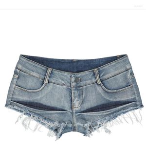 Kvinnors shorts sommar sexig nattklubb natt visar låg stigning denim byxor jeans