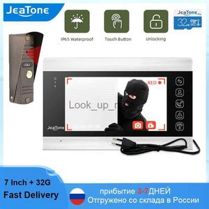 Doorklockor Jeatone Video Intercom System för Home 7 Inch Monitor 1200TVL Dörrklockan med kameran Intercom i Private House Motion Detection HKD230918