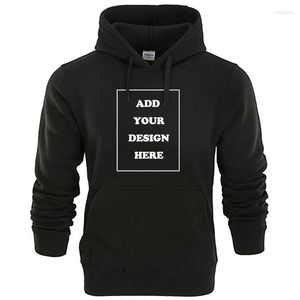 Herrtröjor Anpassade DIY din logotyp Men Casual Sweatshirt Hooded Solid Fashion Pullovers för Male Streetwear Y2K 2023 Autumn