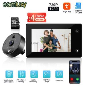 Doorbells Camluxy 4.3 Inch Tuya Wifi Peephole Doorbell Camera 170 Night PIR Motion Detection Video Door Bell Wireless 1080P Smart Home HKD230918