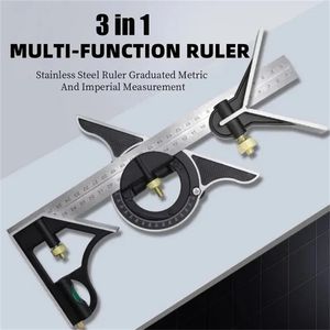 Quadratisches rechtwinkliges Lineal, Winkelmesser, bewegliches Quadrat, Holzbearbeitungs-Winkellineal, Edelstahl-Messwerkzeuge, Multi-Kombinationsset