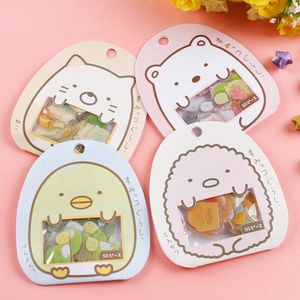 50 pezzi / pacco adesivi Kawaii fai da te adesivi trasparenti in PVC simpatico cartone animato adesivo adorabile orso gatto per ragazze studente diario decorazione cancelleria coreana