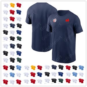 Camisas de rugby das nações do mundo francês SAMOA Inglês Austrália Irlanda Escócia Japão Fiji Tonga Portugal Sul da Itália Nova África Zelândia Chile ROMÊNIA Namíbia