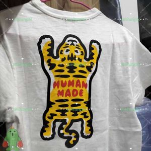 Men's T-Shirts Human Made T-shirts Chest Heart Back Tiger Print Men Women Bamboo Cotton High Quality Top Tee G230202