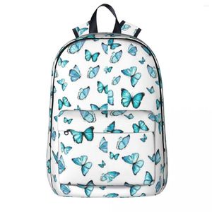 Backpack Aesthetic Blue Butterfly Backpacks Large Capacity Children School Bag Shoulder Laptop Rucksack Waterproof Travel