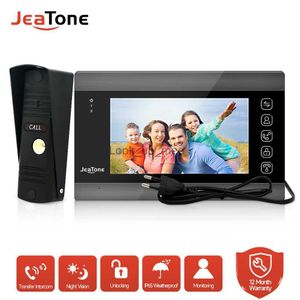 Türklingeln Jeatone 7 Zoll Home Wired Video Intercom System mit 1200TVL Türklingelkamera, unterstützt Aufnahme/Schnappschuss/Entriegelung/Nachtsicht HKD230918
