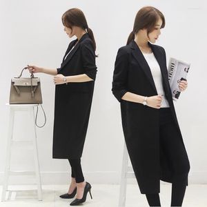 Women's Suits 2023 Korean Loose Large Size Black Small Suit Female Jacket Spring And Autumn Long Paragraph Casual Tide