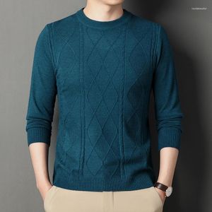 Men's Sweaters Imitation Wool Prismatic Plaid Sweater Jacquard Casual Long Sleeved Pullover Knits