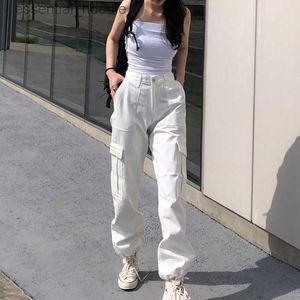 Womens Jumpsuits Rompers Loose Casual High Waist Slimmer Look MultiPocket Overalls Women Design Sense LaceUp TieUp European American Style Street Dance Hip L23091