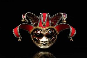 Acessórios de fantasia 3 cores festa Jester Jolly Máscaras para Halloween Designer Palhaço Full Face Máscara Criativo Festivo Mascherine Masque LW652616840 L230918
