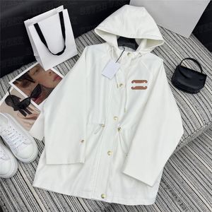 Women Designer Hooded Trench Coat Fashion Long Style Windbreaker Jacket Design Waist Drawstring Coats For Lady316p